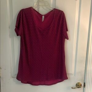 LuLaRoe Red Boxy Short Sleeve T-Shirt